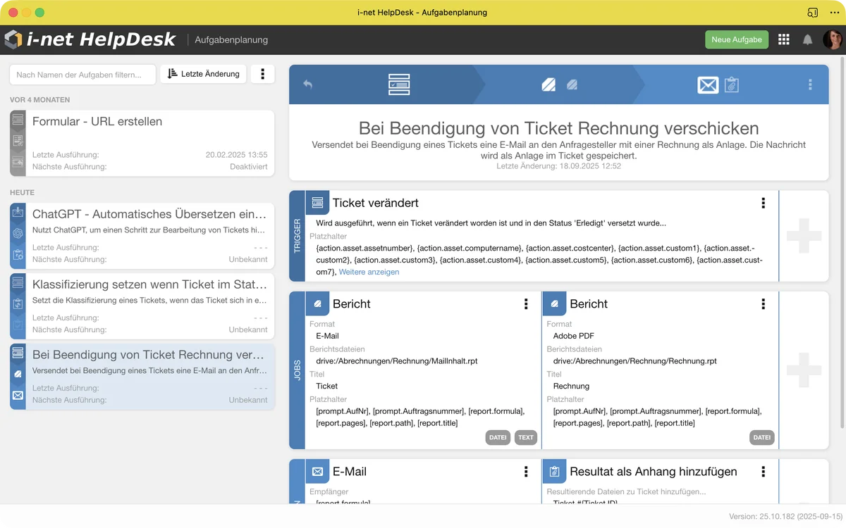 HelpDesk Task Scheduling Interface