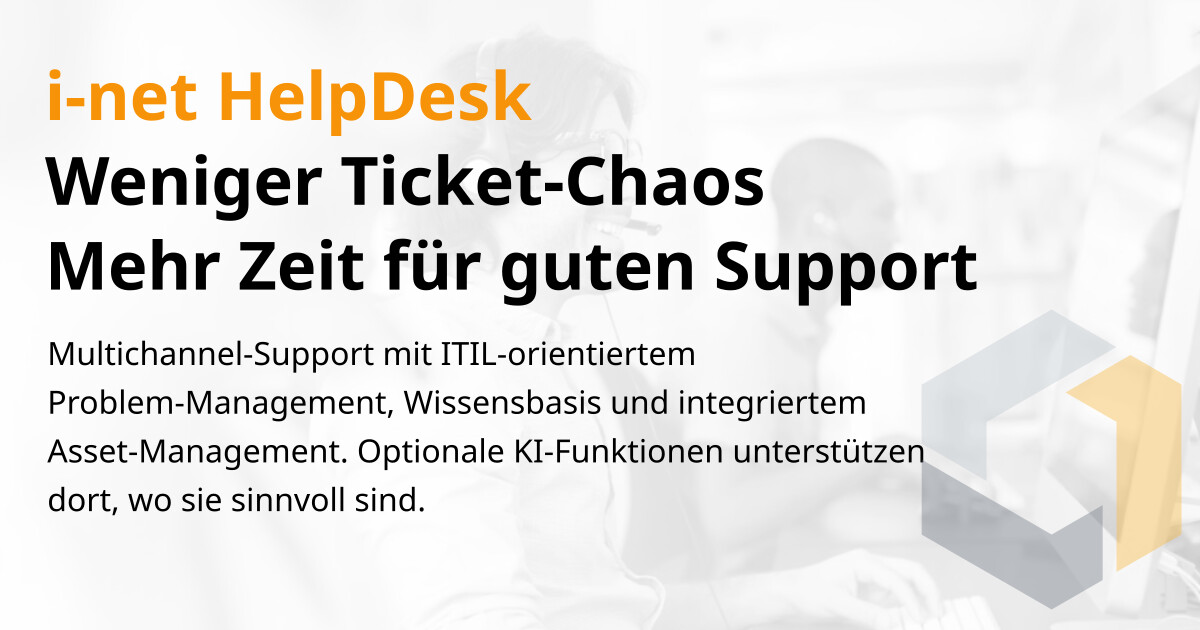 I Net Software i-net HelpDesk Whitepaper - Sofort einsatzbereite Support-Lösung